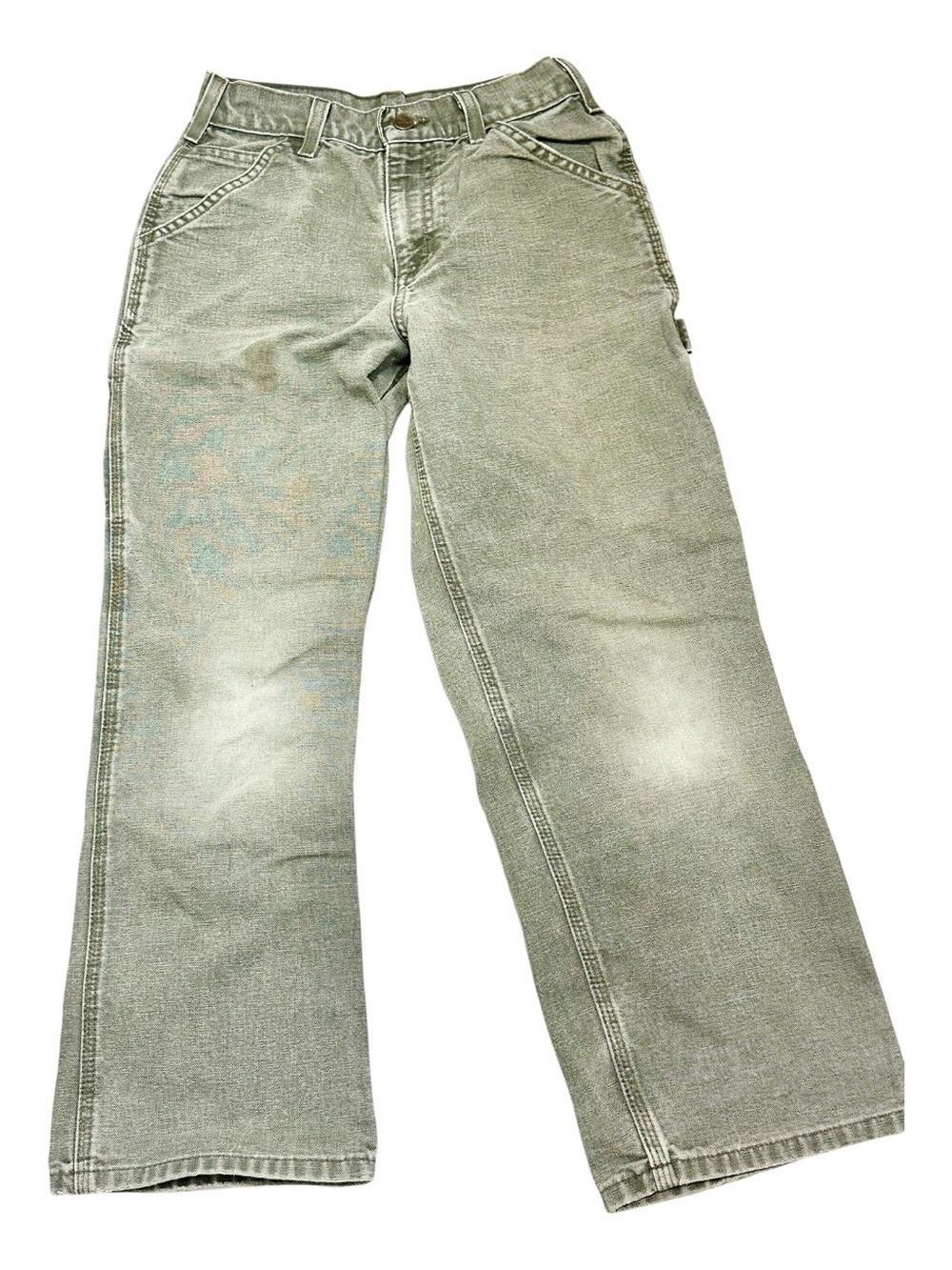 Carhartt Vintage Washed Duck Utility Dungarees  in Rare Discontinued Moss Green